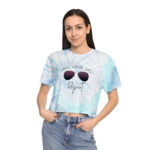 Sunrise Sunburn Sunset Repeat Tie-Dye Crop Tee