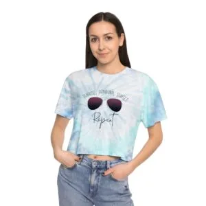 Sunrise Sunburn Sunset Repeat Tie-Dye Crop Tee