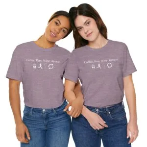 Coffee. Run. Wine. Repeat. Unisex T-Shirt