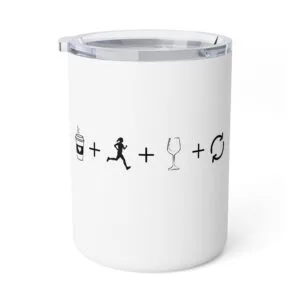 Coffee. Run. Wine. Repeat Icons Insulated Mug with Lid
