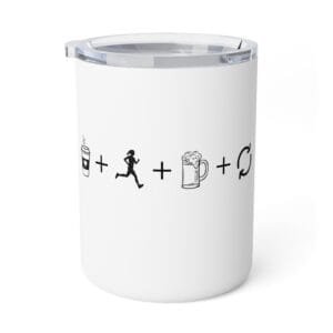 Coffee. Run. Beer. Repeat Icons Insulated Mug with Lid
