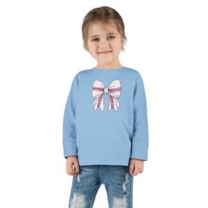 Baseball Bow Toddler Long Sleeve