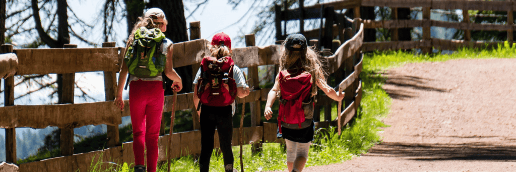 women hiking together