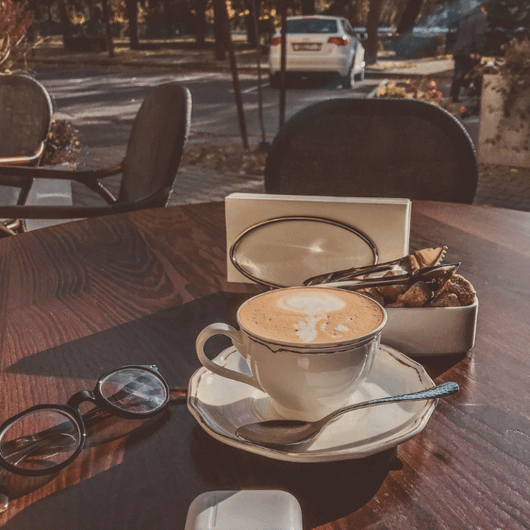 Fall outdoor coffee brewing