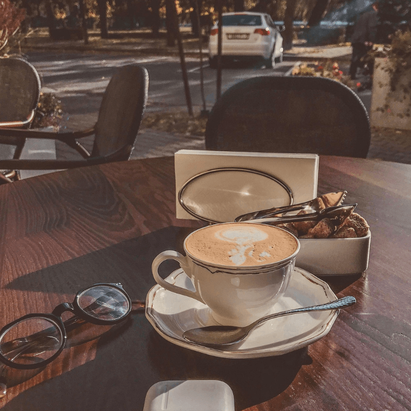 Fall outdoor coffee brewing